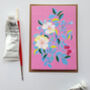 Pink Floral Greetings Card, thumbnail 4 of 6