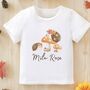 Personalised Autumn Scene Print Baby T Shirt, thumbnail 1 of 2