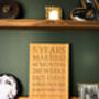 Five Year Solid Oak Anniversary Plaque, thumbnail 2 of 6