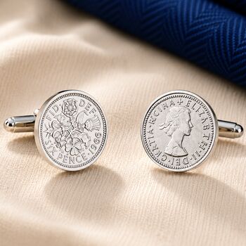 Luxury 60th Birthday Sixpence Cufflinks, 3 of 9