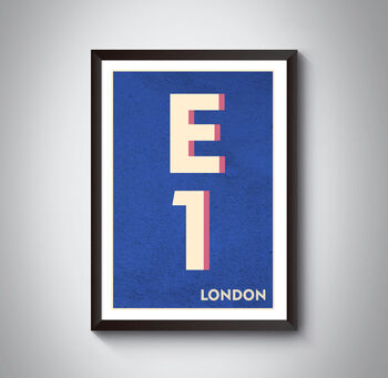 E1 Whitechapel, Bethnal Green London Postcode Print, 9 of 9