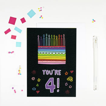 Children's Rainbow Cake Birthday Cards, 5 of 11