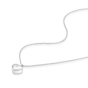 Diamond Set Heart Urn Necklace 925 Silver, 4 of 5