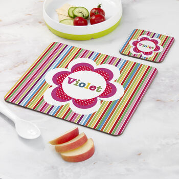Personalised Girl's Floral Placemat Set, 2 of 10