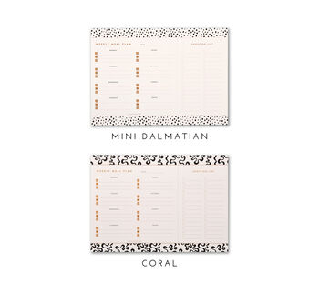 A4 Weekly Meal Planner Coral, Tear Off Shopping List, 2 of 3
