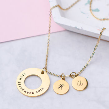 Personalised Couples Date Necklace, 3 of 5