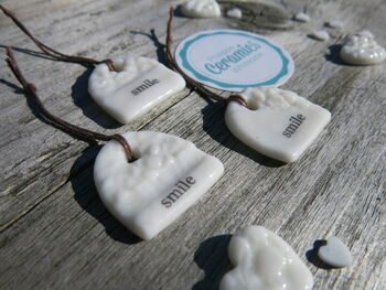 Set Of Three Porcelain 'Smile' Tags, 2 of 3