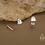 Little Cute Ghost Internally Threaded Flat Back Earrings In Sterling Silver, thumbnail 4 of 11