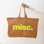 Tan Oversized Tote Bag. Misc Bag. Large Canvas Shopper, thumbnail 3 of 3