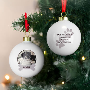 Personalised Dog Photo Christmas Bauble, 3 of 4