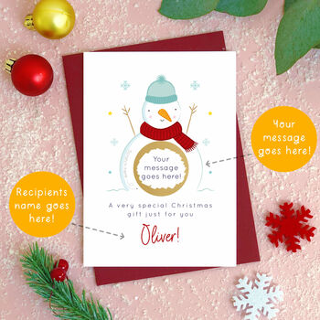 Personalised Snowman Christmas Scratch Card, 3 of 7