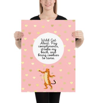 Cute Wall Art Poster With Leopard And Hearts, 5 of 5