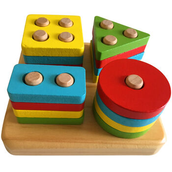 Wooden Stack And Learn Geometric Shape Puzzle, 6 of 10