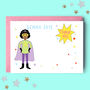 Superhero Girl Personalised Thank You Note Cards, thumbnail 1 of 4