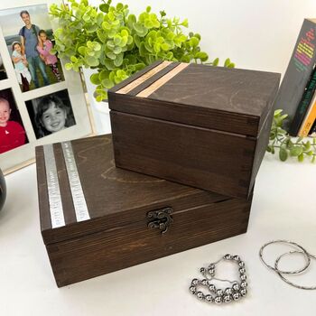 Wooden Cufflink And Watch Box With Copper Message, 4 of 9