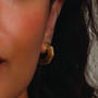 Octagon Chunky Gold Hoop Earrings In 18 K Gold Plated Vermeil, thumbnail 7 of 8