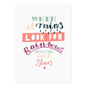 'When It Rains' Typography Giclée Print, 2 of 3