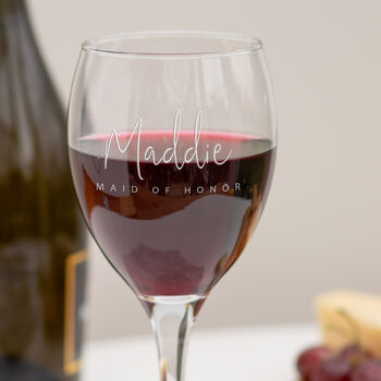 Personalised Wedding Bridal Party Wine Glass, 3 of 3
