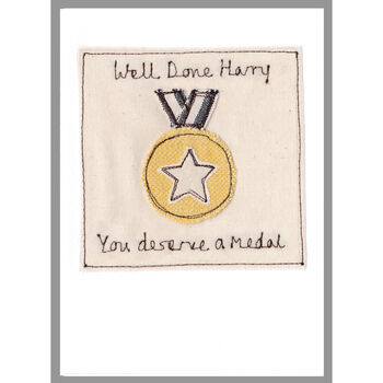 Personalised Gold Medal Congratulations Card, 6 of 12