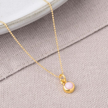 Gem Dot Pink Opal October Birthstone Necklace, 2 of 5