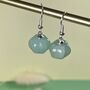 Pumpkin Gemstone Silver Plated Earrings, thumbnail 3 of 7