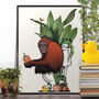 Orangutan Toilet Print, Bathroom, Funny Wildlife Poster, thumbnail 1 of 7