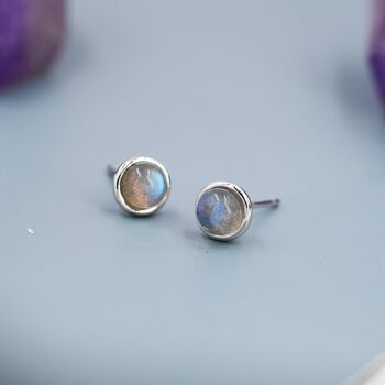 Sterling Silver Genuine Labradorite Earrings, 5 of 12