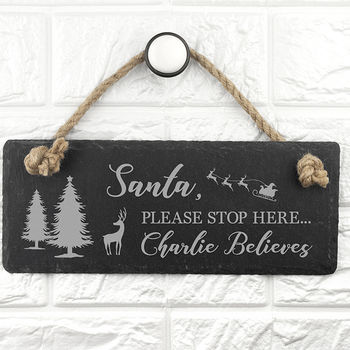 Personalised Slate Christmas Hanging Sign, 4 of 5