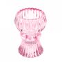 Double Ended Pink Glass Candle Holder, thumbnail 3 of 4