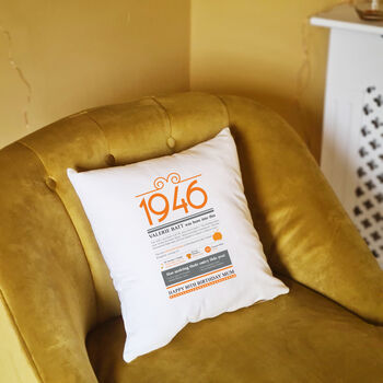 Personalised 80th Birthday Gift 1946 Cushion, 6 of 10