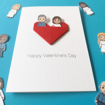 Personalised Couple Valentine's Day Origami Heart Card, 8 of 8