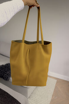 Personalised Real Leather Tote Bag, 2 of 12