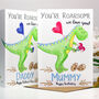 Personalised Mummy Daddy Dinosaur Card, thumbnail 1 of 7