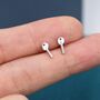 Sterling Silver Extra Tiny Key Stud Earrings, thumbnail 8 of 11