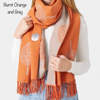 Cashmere Mulberry Tree Of Life Print Scarf, 3 of 11