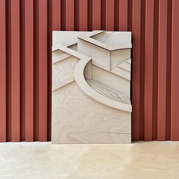 Plywood Barbican Lake Architecture Relief, 4 of 7