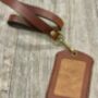 Personalised Spanish Brown Leather ID Holder And Lanyard, thumbnail 1 of 12