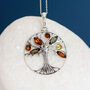 Personalised Oxidised Sterling Silver Baltic Amber Tree Of Life Necklace, thumbnail 3 of 10