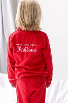 When I Wake Christmas Eve Personalised Embroidered Back And Front Pyjamas, 2 of 7
