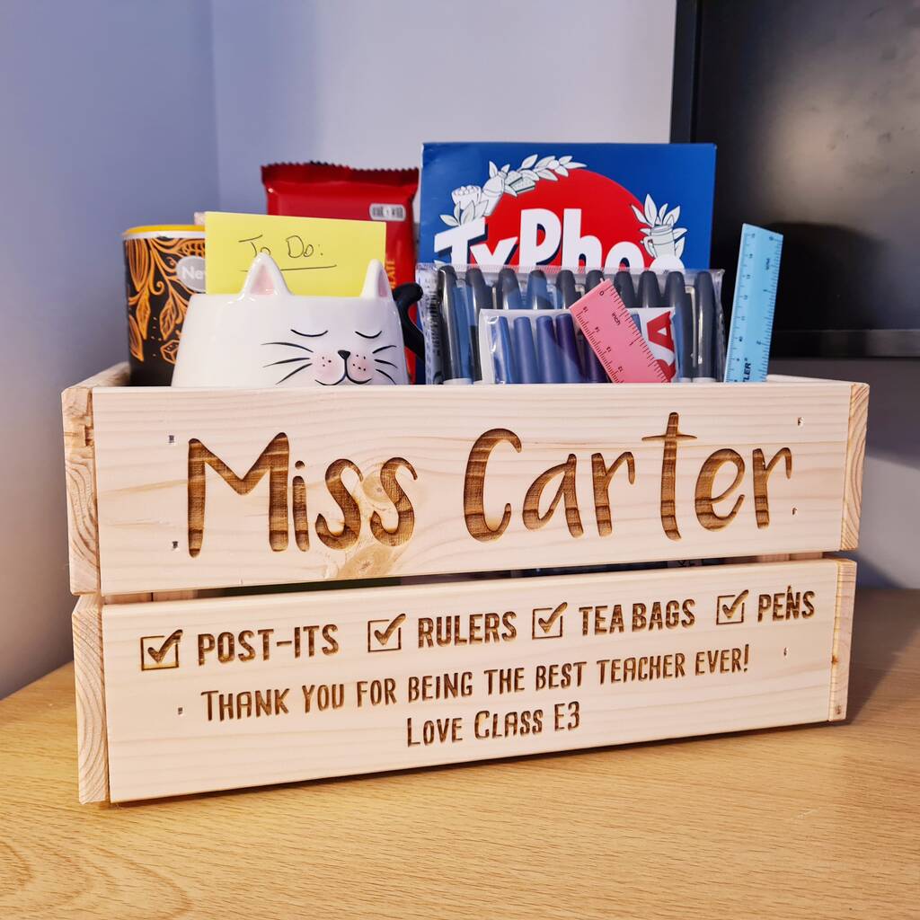 Personalised Teacher Desk Tidy Crate, 1 of 6