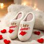 Be My Valentine Plush Cosy Slippers, thumbnail 1 of 5