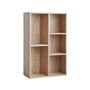Five Compartments Oak Wooden Bookcase Bookshelf, thumbnail 8 of 10