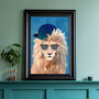 Custom Skater Snapback Hat Lion Sunglasses Art Print, thumbnail 1 of 4