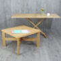 Oak Coffee Table That Converts Into Dining Table Convertable, thumbnail 3 of 12