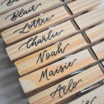 Personalised Wooden Wedding Favour Place Names X 10, 2 of 6