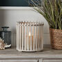 Bamboo Fence Garden Lantern Duo With Tru Glow® Candle, thumbnail 5 of 5