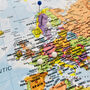 Push Pin World Travel Map Framed Canvas Pin Board, thumbnail 4 of 6
