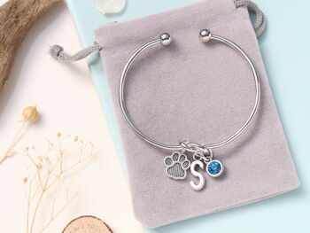 Personalised Paw Print Silver Bracelet Dog Lovers Gift, 4 of 10
