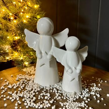 Ceramic Simple White Angel Decoration, 2 of 2