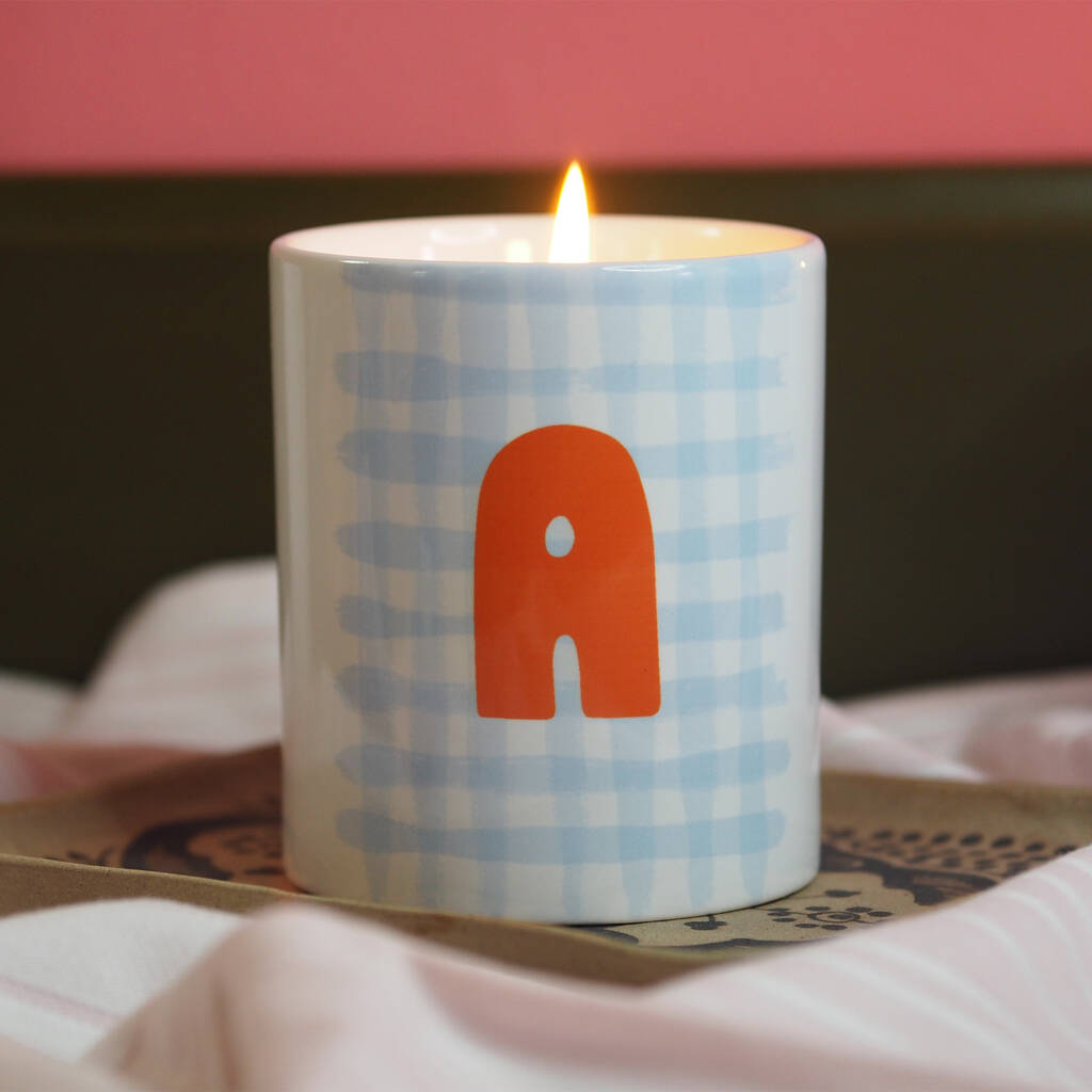Personalised Gingham Candle By So Close